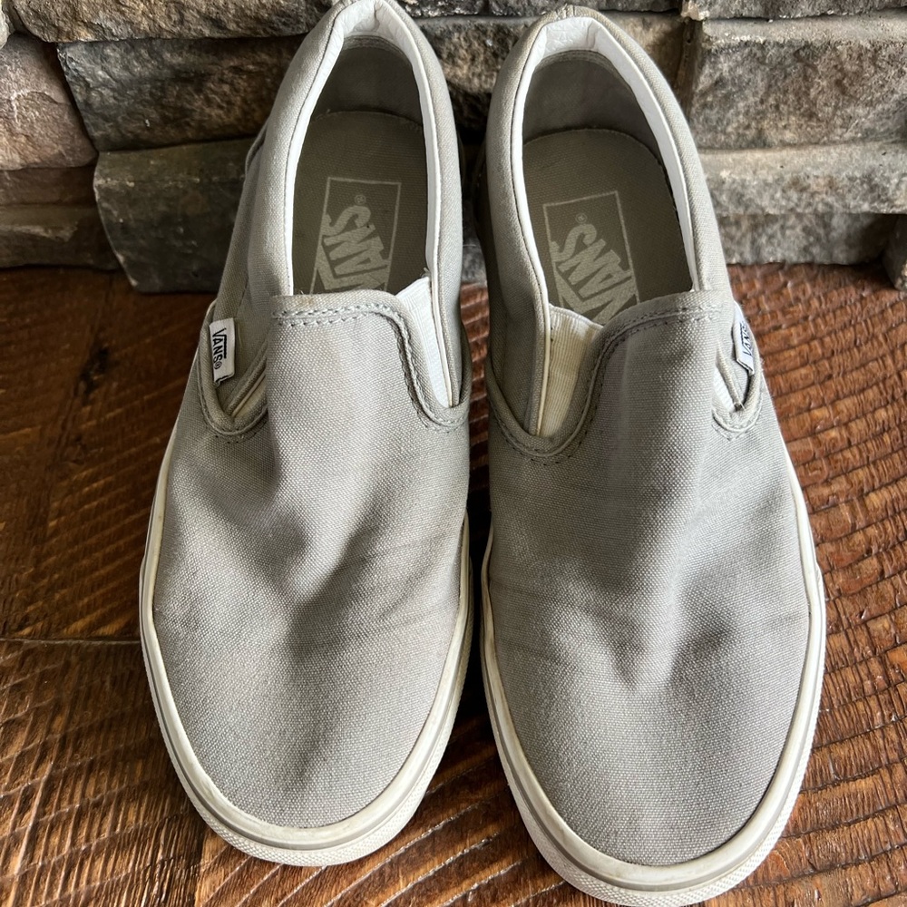 Vans Light Gray Slip-On Sneakers